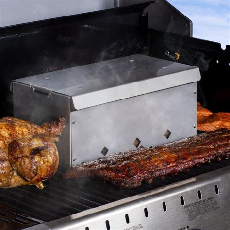 stainless steel bbq grill smoker box|smoking box for gas grill.